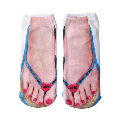 🔥Women Manicure Print Flip Flop Socks